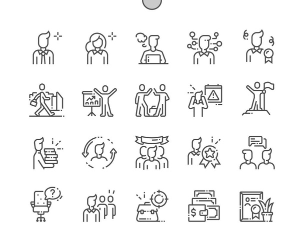 Office Workers Well-crafted Pixel Perfect Vector Thin Line Icons 30 2x Grid for Web Graphics and Apps. Simple Minimal Pictogram - Vector, Image