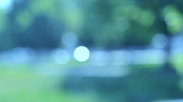 Blurred green background bokeh and flare bokeh with movement. - Footage, Video