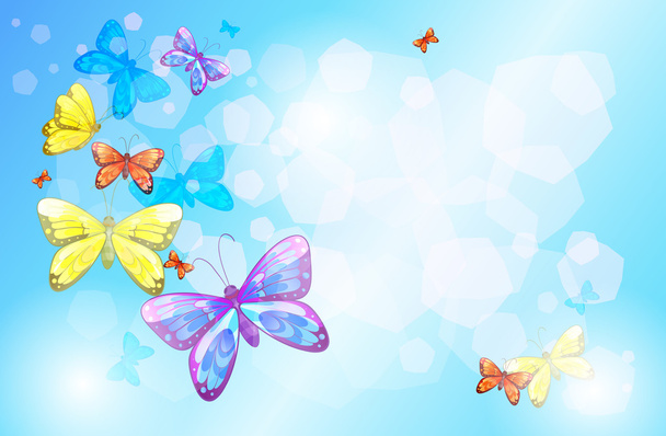 özel bir kağıt renkli kelebekler ile - Vektör, Görsel