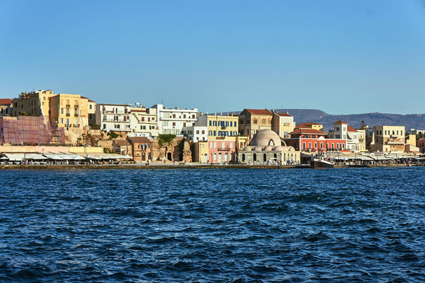 Starego portu w mieście Chania, Crete - Zdjęcie, obraz