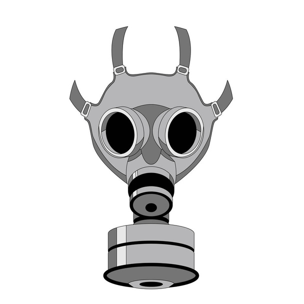 gas mask , vector illustration , flat style, front  - Vector, Image