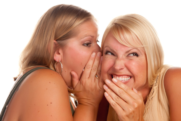 Two Blonde Woman Whispering Secrets - Photo, Image