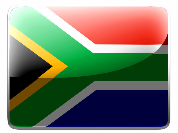 Bandeira sul-africana pintada no ícone da interface quadrada
 - Foto, Imagem