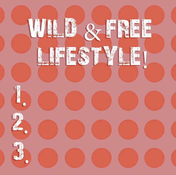 Text sign showing Wild And Free Lifestyle. Conceptual photo Freedom natural way of living outdoor activities Circle photo Two Tone Blank Copy Space Template for Posters Ad Cards. - Photo, Image