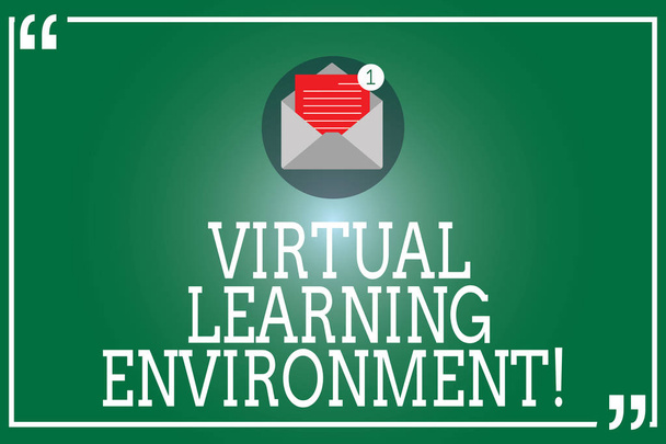 Käsiala Virtual Learning Environment. Käsitteen merkitys webbased platform sellaista opetusteknologiaa Avaa kirjekuori paperi Uusi sähköpostiviesti sisällä Lainaus Mark ääriviivat
. - Valokuva, kuva