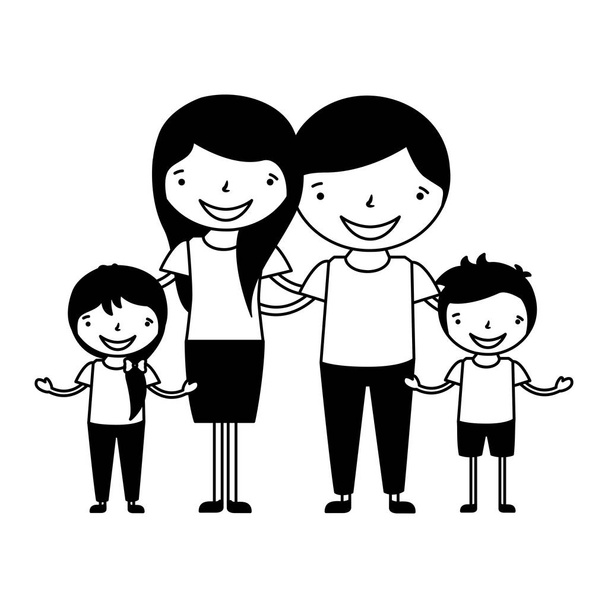 οικογένεια χαρακτήρες κινουμένων σχεδίων - Διάνυσμα, εικόνα