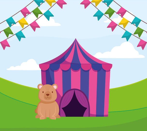 tenda da circo con orsacchiotto
 - Vettoriali, immagini