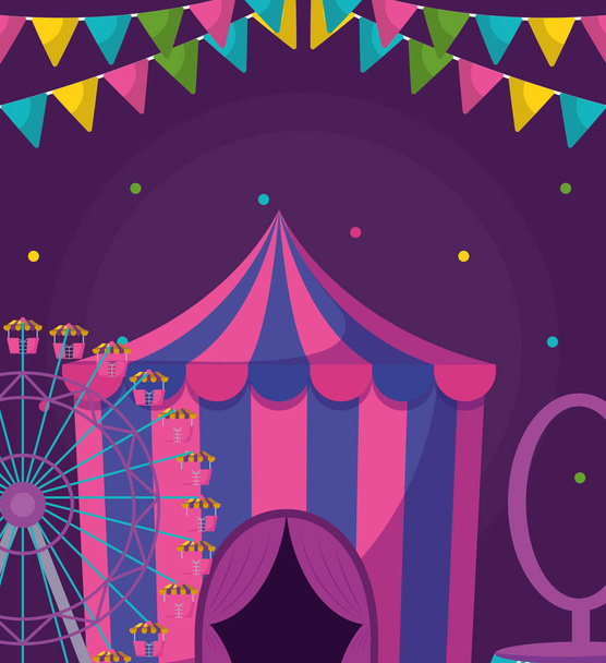 circus tent entertainment icon - Vector, Image