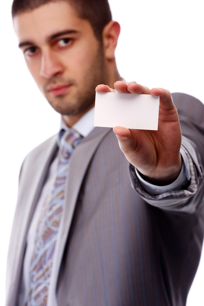 obchodní muž s bílou kartu - Fotografie, Obrázek