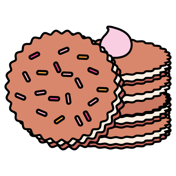 słodkie i pyszne ciasteczka - Wektor, obraz