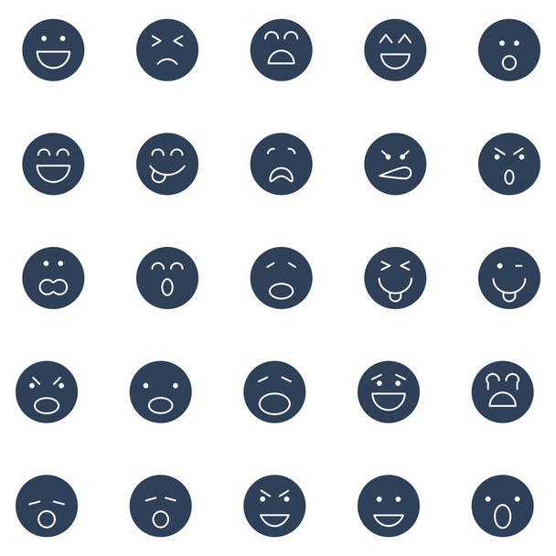 Emoticon en Emoji geïsoleerde Vector icons pack dat kan eenvoudig worden aangepast of bewerken in elke kleur - Vector, afbeelding