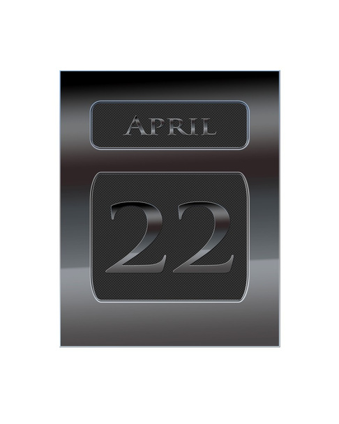 metalen kalender 22 april. - Foto, afbeelding
