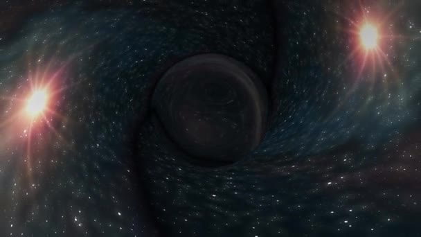 Zwart gat trekt in ster ruimte tijd trechter pit animatie achtergrond nieuwe kwaliteit universele wetenschap cool leuk 4k video beeldmateriaal - Video