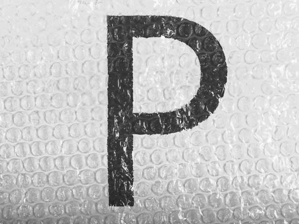 P betű bubblewrap festett - Fotó, kép