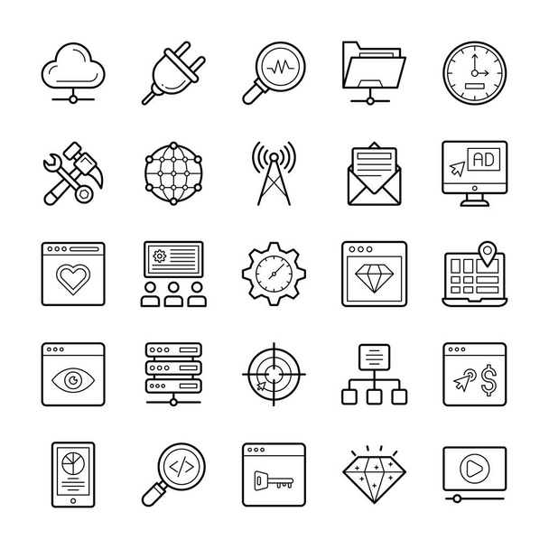 Web e Seo Line Icons Set
 - Vettoriali, immagini