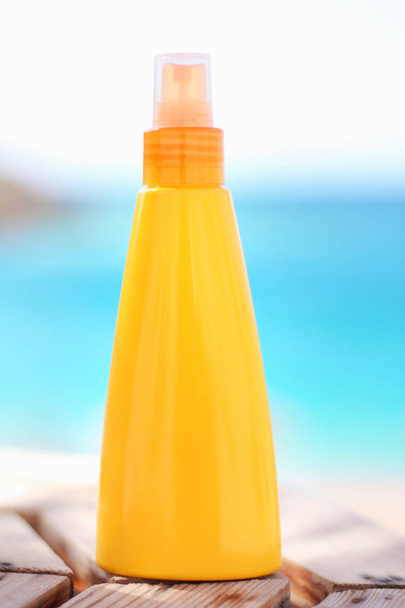 bronzeado do sol loção na praia - verão, skincare e beleza estilo conceito, visuais elegantes
 - Foto, Imagem