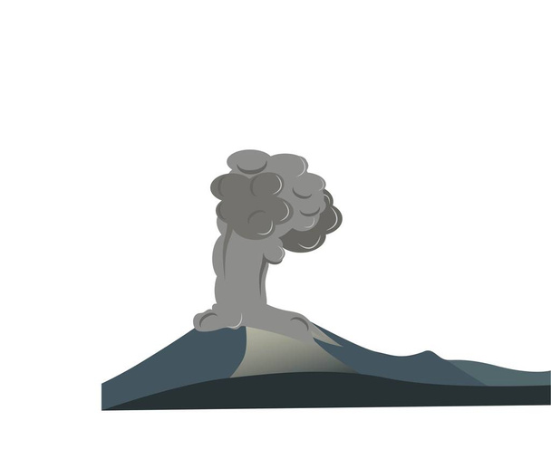 vector illustration of erupting volcano, inspirated on Krakatau of Java - Vector, Image