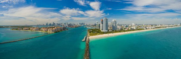 Légi drone panoráma Florida Miami Beach - Fotó, kép