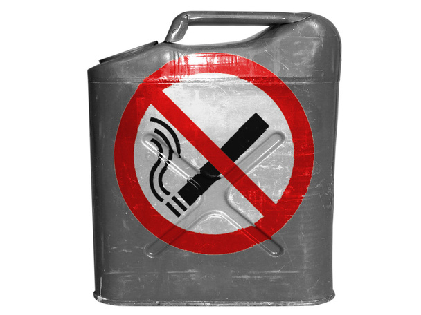 oznak palenia ciągnione malowane na benzyny można lub gaz kanister - Zdjęcie, obraz