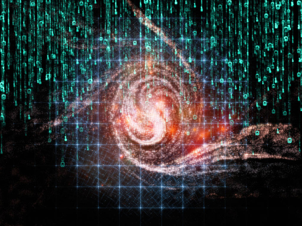 Matematycznych wszechświata serii. Układ cyfr i elementy przestrzeni na temat matematyki, nauki, edukacji i nowoczesna technologia - Zdjęcie, obraz