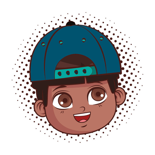 милий хлопчик обличчя мультфільм Векторна ілюстрація графічний дизайн
 - Вектор, зображення