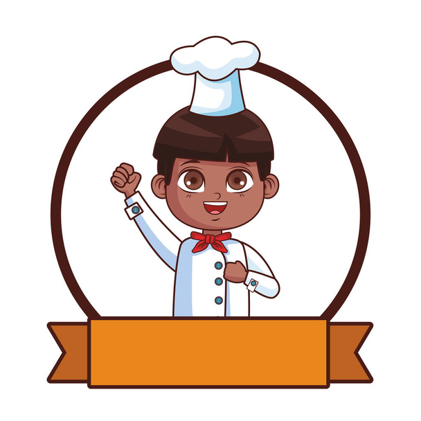 милий шеф-кухар хлопчик мультфільм Векторна ілюстрація графічний дизайн
 - Вектор, зображення