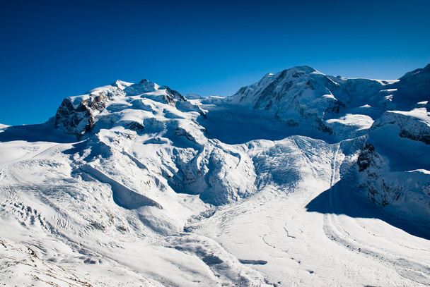 Monte Rosa and Lyskamm in Winter - Photo, Image