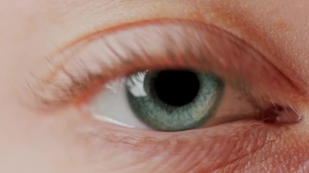 Közeli gyönyörű kék szem - Felvétel, videó