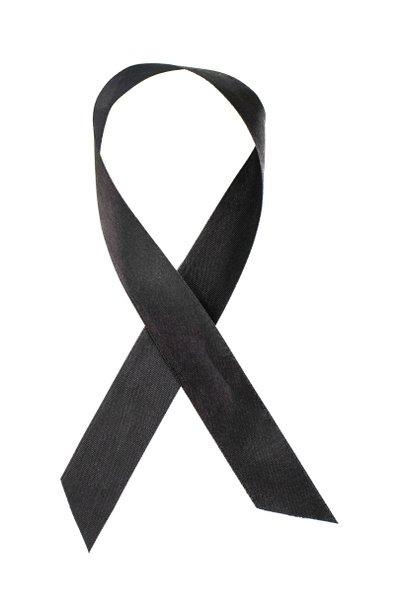 Black ribbon awareness for melanoma and skin cancer. Studio Photo - Photo, Image