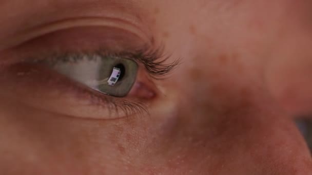 Close-up Beautiful Blue Eye - Video