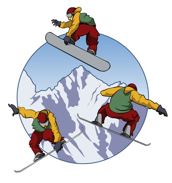 Я люблю сноубординг
 - Вектор, зображення