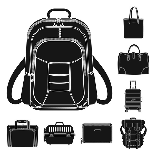 Vector design of suitcase and baggage logo. Set of suitcase and journey vector icon for stock. - Vektor, kép