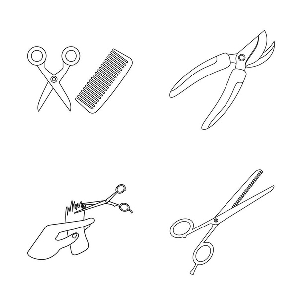 Vector design of scissor and craft  symbol. Set of scissor and open stock vector illustration. - Vecteur, image