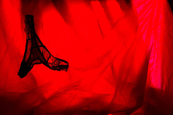 sexy woman underwear in red light. sex concept - Fotografie, Obrázek