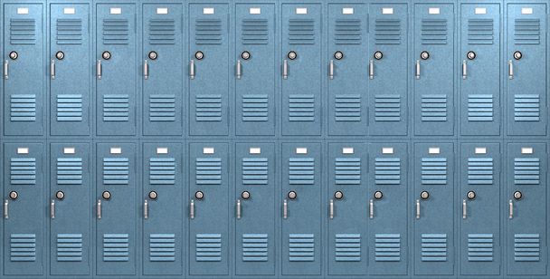 Blue School Lockers Front - Photo, Image