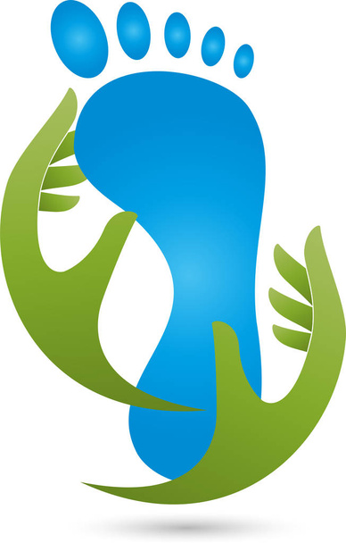 Foot, hands, foot care, foot massage, logo - Vector, Image