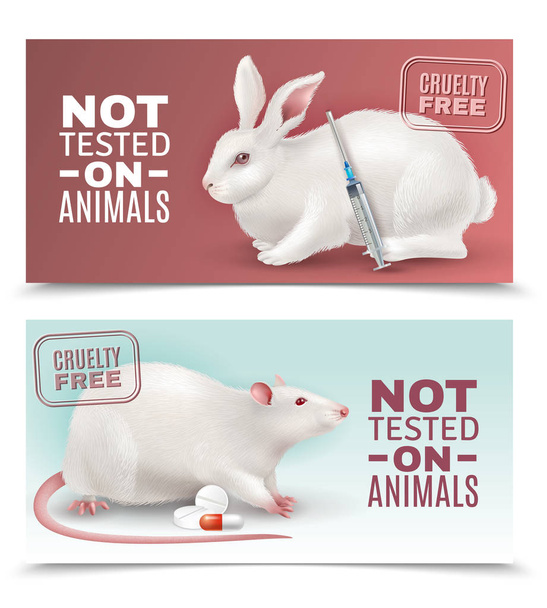 Not Tested On Animals Banners - Vector, Image