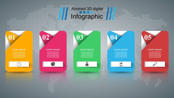 Business Infographics origami style Vector illustration. - Vector, Image