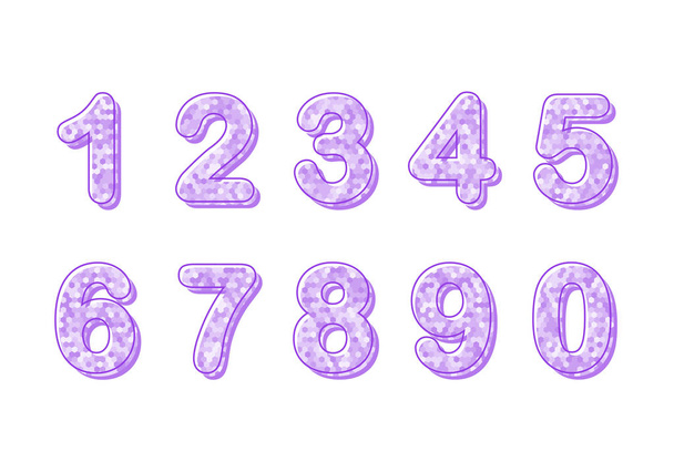 Набір з десяти чисел від нуля до дев'яти елементів проектування чисел. Сучасне число, чудовий дизайн для будь-яких цілей
 - Вектор, зображення