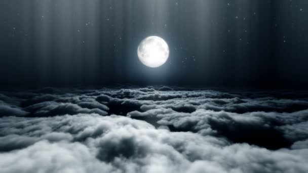 Traumfliege in Wolken und Mond - Filmmaterial, Video