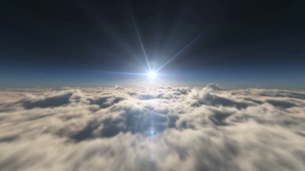 πάνω από σύννεφα ηλιοβασίλεμα ήλιο ray - Πλάνα, βίντεο