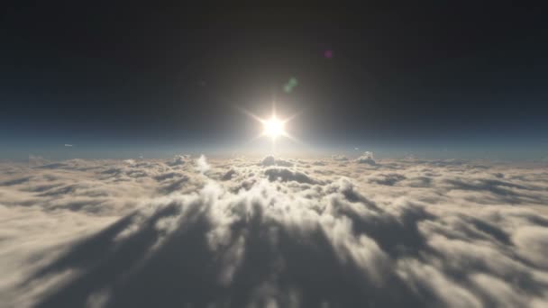 πάνω από σύννεφα ηλιοβασίλεμα ήλιο ray - Πλάνα, βίντεο