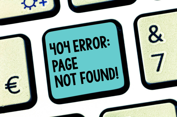 手書きテキスト 404 エラー ページが見つかりません。サーバー上の web ページが削除されている概念の意味や移動キーのキーパッドのアイデアを押すとコンピューターのメッセージを作成する意図. - 写真・画像
