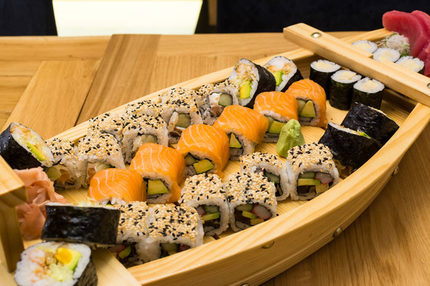 sushi on table in restaurant - Photo, Image