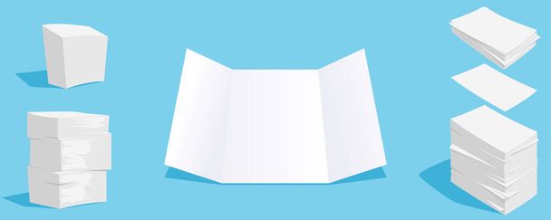 paper stacks set - Vector, imagen
