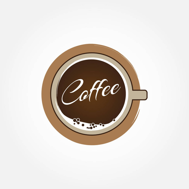 Kuuman kahvin kupin logon malli
 - Vektori, kuva