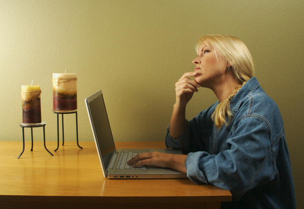 Woman Using Laptop Series - Photo, Image