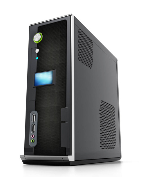 Modern PC case isolated on white background. 3D illustration. - Foto, imagen