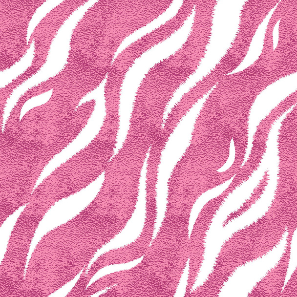 Απρόσκοπτη ροζ τίγρη δέρμα μοτίβο. Δέρμα λαμπερό τίγρης εκτύπωσης - Διάνυσμα, εικόνα