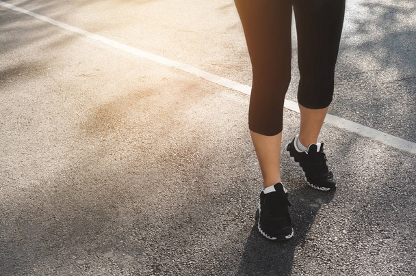 close up woman  warm up exercise before jogging - Фото, изображение